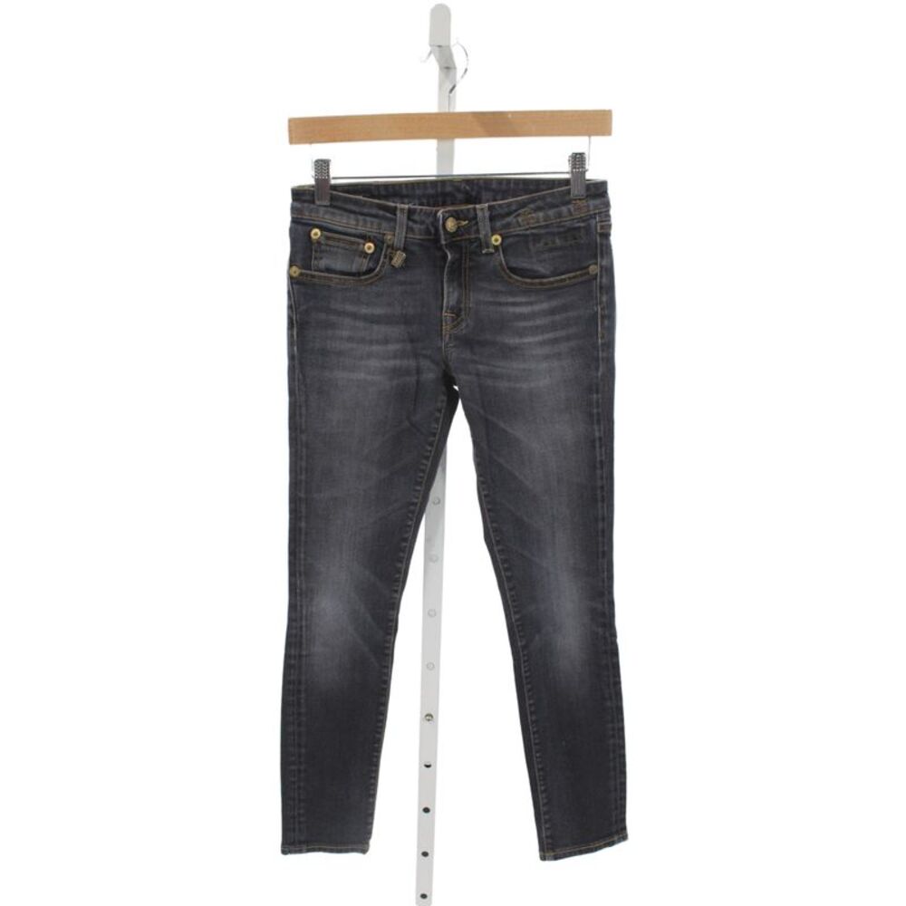 R13 Women Skinny Jeans Black High Rise Cotton Blend Size 26